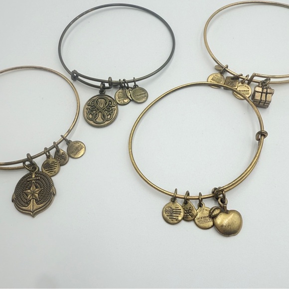 Alex and Ani Lot 4 Brass Charm Bangle Sets - Picture 3 of 8